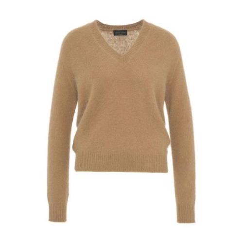 Roberto Collina Lyxig Angora Brun Stickat Aw24 Brown, Dam