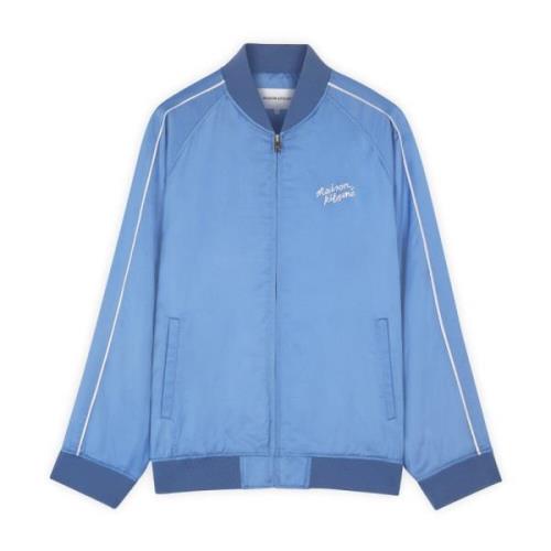 Maison Kitsuné Blå Jacka med Dold Dragkedja Blue, Dam