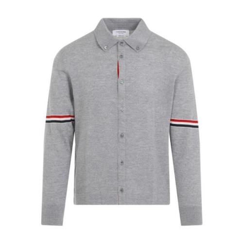 Thom Browne Grå Mélange Button-Down Skjorta Gray, Herr