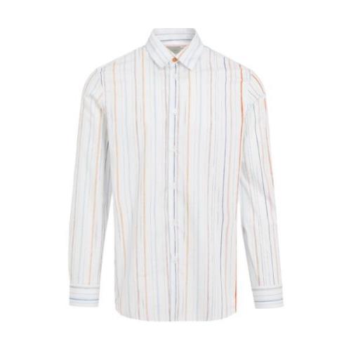 PS By Paul Smith Klassisk Vit Randig Skjorta White, Herr