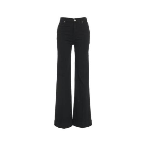 7 For All Mankind Svarta Flare Jeans Modern Dojo Black, Dam