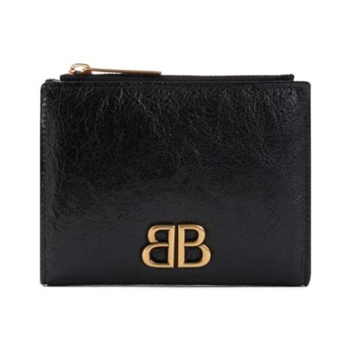 Balenciaga Svart Monaco Bifold Plånbok Dam Accessoarer Black, Dam