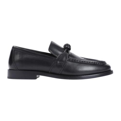 Bottega Veneta Svart Läder Loafer Skor Black, Dam