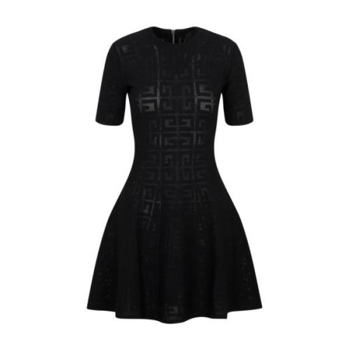 Givenchy Svart Logomönster Flowy Klänning Black, Dam