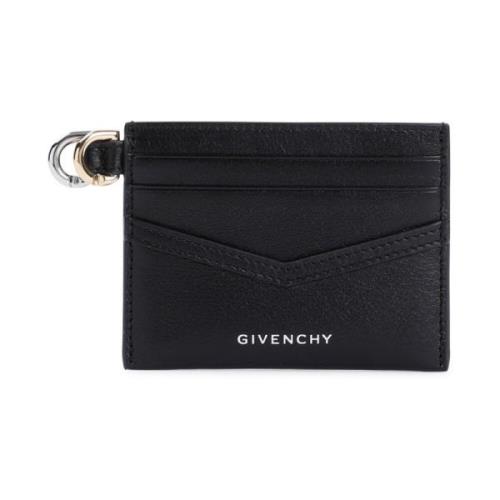 Givenchy Svart Läder Plånbok Stiligt Logotyp Black, Dam