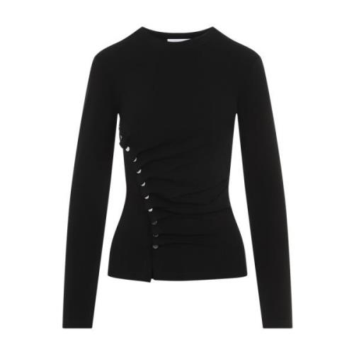 Paco Rabanne Elegant Svart Topp med Knappdetaljer Black, Dam