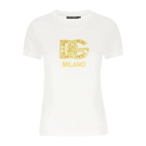 Dolce & Gabbana Avslappnad Bomull T-shirt för Män White, Dam