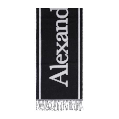 Alexander McQueen Lyxig Svart Scarf Aw24 Black, Herr