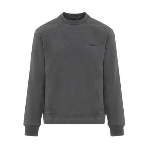 Carhartt Wip Svart Script Sweatshirt Aw24 Black, Herr