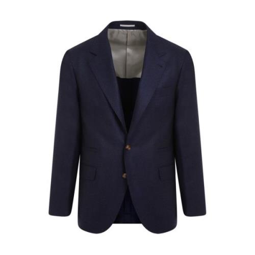 Brunello Cucinelli Blå Ulljacka Stiligt Herrmode Blue, Herr