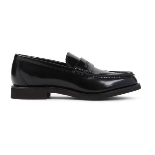 Brunello Cucinelli Svarta Läderloafers för Kvinnor Black, Dam