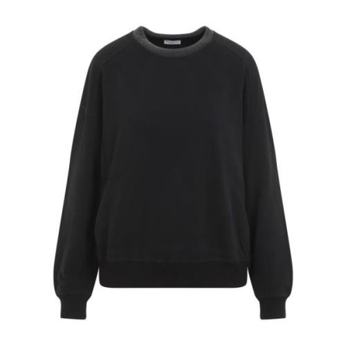 Brunello Cucinelli Svart Sweatshirt Höj Stil Aw24 Black, Dam