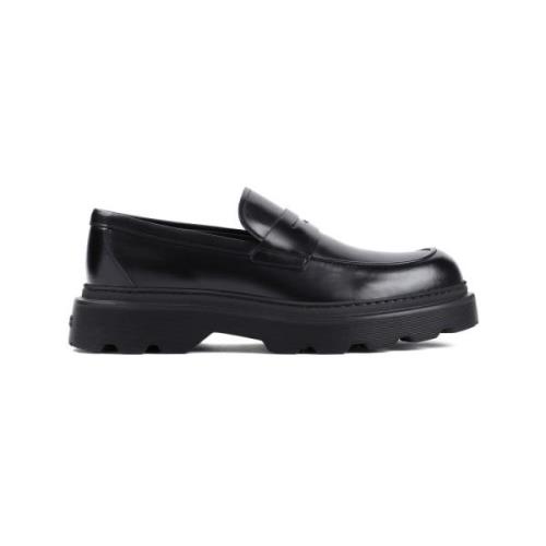 Tod's Svarta Läderloafers Snygg Design Black, Herr