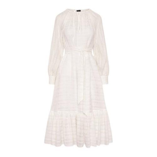 Kiton Elegant Bomull Midi Klänning med Utskärningar White, Dam