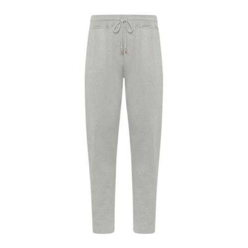 Kiton Lyxiga Bomulls Joggers Pärlgrå Gray, Herr