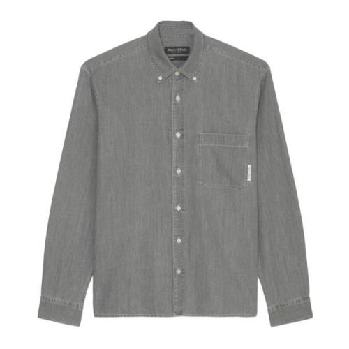 Marc O'Polo Vanlig denim skjorta Gray, Herr