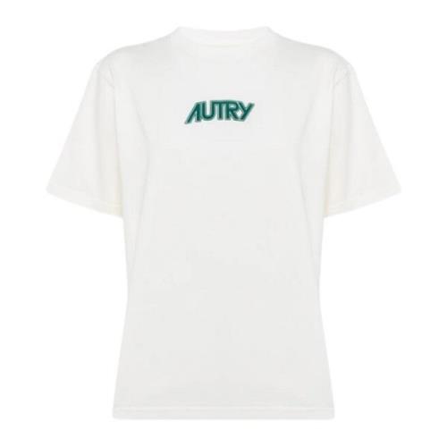 Autry Vita Ribbade Krage T-shirts och Polos White, Dam