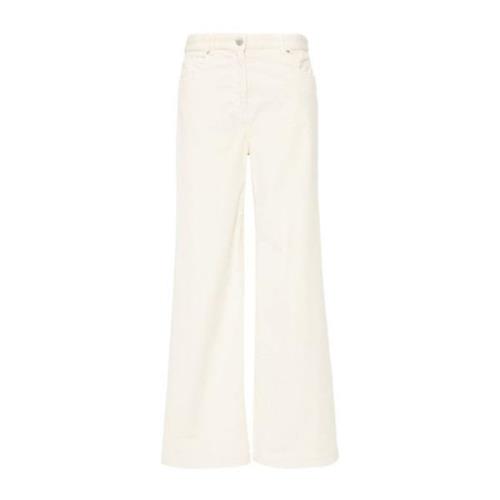 Pinko Vita Corduroy Wide Leg Byxor White, Dam