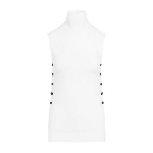 Giorgio Armani Vento Stickad Topp White, Dam