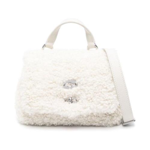 Zanellato Shearling Rektangulär Väska Vit White, Dam