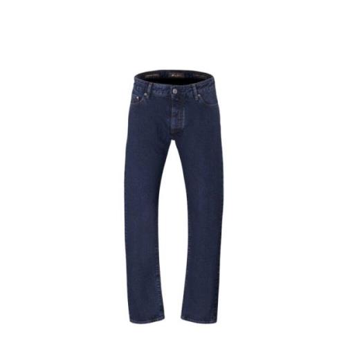 Moorer Japansk Denim 5-Fickbyxor Blue, Herr