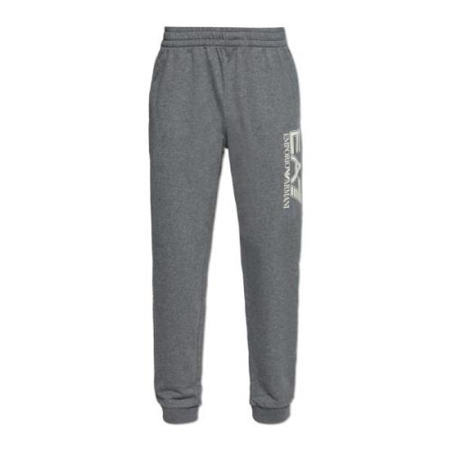 Emporio Armani EA7 Sweatpants med logotyp Gray, Herr