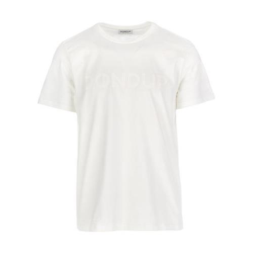 Dondup Vit T-shirt med minimalistiskt tryck White, Herr