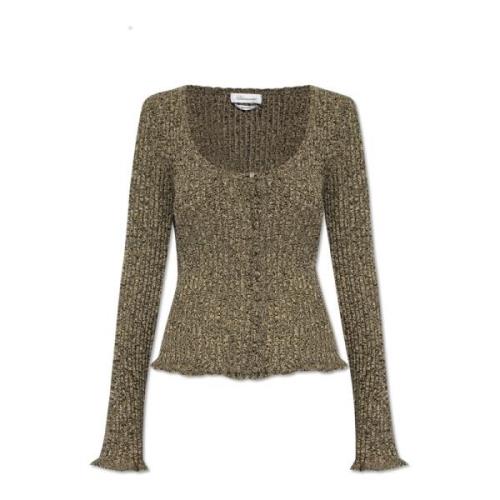 Blumarine Cardigan med logotyp Gray, Dam