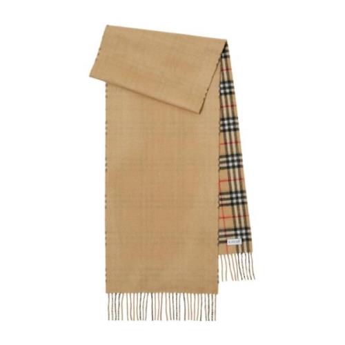 Burberry Multifärgad Cashmere Fransig Halsduk Beige, Dam