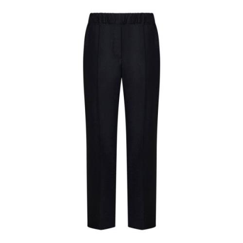 Max Mara Svarta byxor i ren ull med elastisk midja Black, Dam