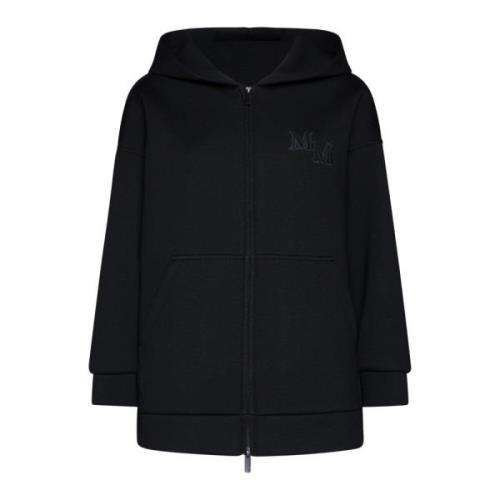 Max Mara Svart Oversized Hoodie Tröja Black, Dam