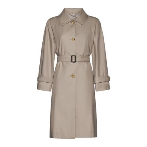 Max Mara Beige Trench Coat med Midjebälte Beige, Dam