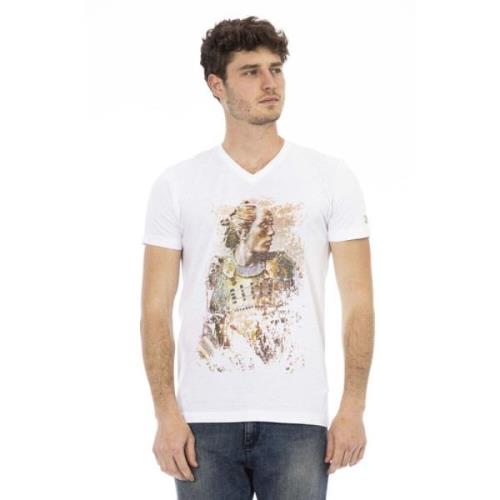 Trussardi Kortärmad V-ringad T-shirt - Action White, Herr