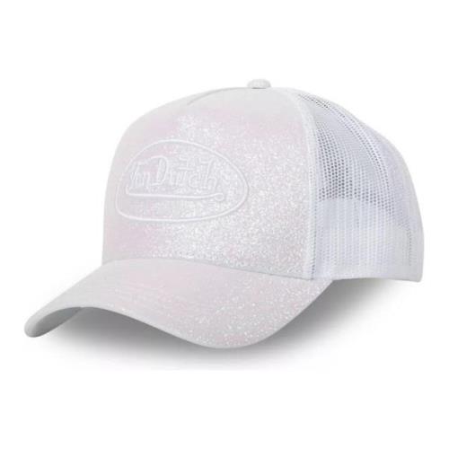 VON Dutch Vit Glitter Trucker Cap White, Herr