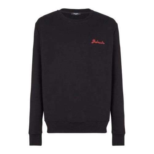 Balmain Sweatshirt med Kyss tryck Black, Herr