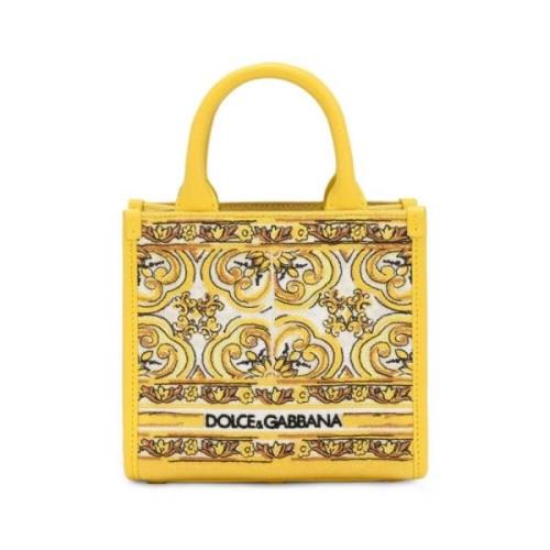 Dolce & Gabbana Kanariegul Canvas Axelväska Yellow, Dam