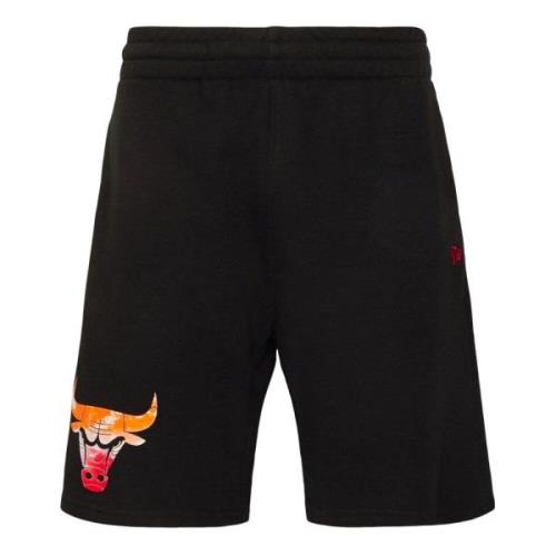 New Era Svarta Bulls Ski Print Shorts Black, Herr