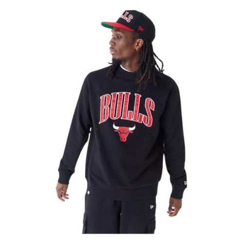 New Era Svart Bulls Applique Crew Sweatshirt Black, Herr