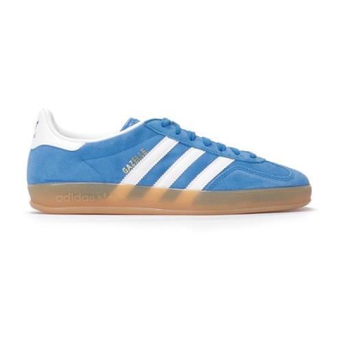 Adidas Originals Blå Gazelle Mocka Sneakers med Guldlogotyp Blue, Herr