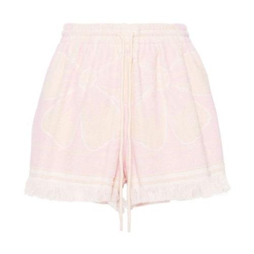 Zimmermann Rosa Blommig Handduksshorts Pink, Dam