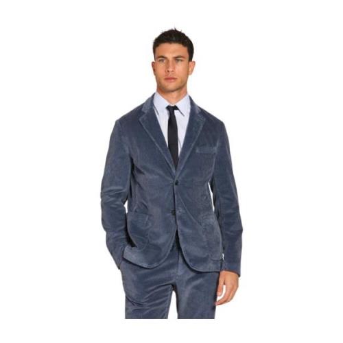 Mason's Velvet 500-Stripes Regular Fit Blazer Blue, Herr