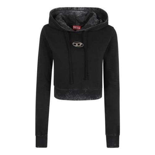 Diesel Svart Bomull Huvtröja Aw24 Black, Dam