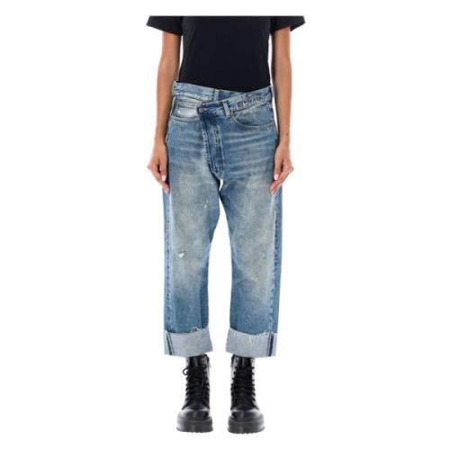 R13 Blå Cross Over Denim Jeans Blue, Dam