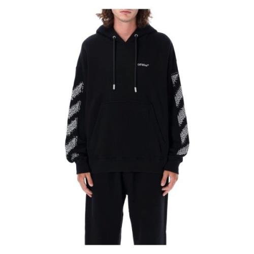 Off White Pixel Diag Skate Hoodie Svart Vit Black, Herr