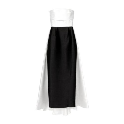 Solace London Vit Strapless Bustier Maxi Klänning Black, Dam