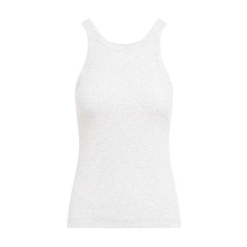 TotêMe Grå Curved Rib Tank Top White, Dam