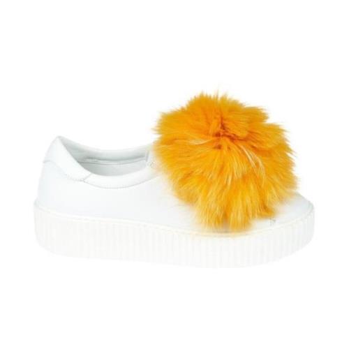 Mr&Mrs Italy Pom Pom Sneaker Skor White, Dam