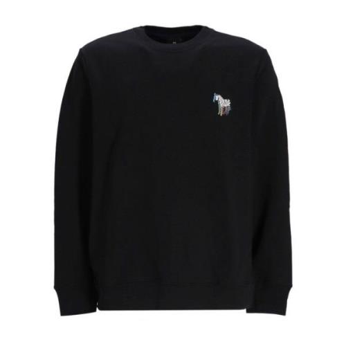 PS By Paul Smith Zebra Logo Svart Bomullsweatshirt Black, Herr