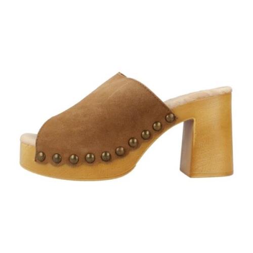 Mtng Stiliga Heeled Mules Sandal Brown, Dam