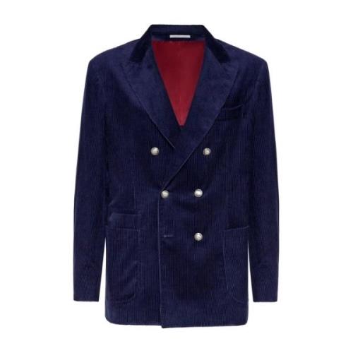 Brunello Cucinelli Blå Jacka för Män Aw24 Blue, Herr